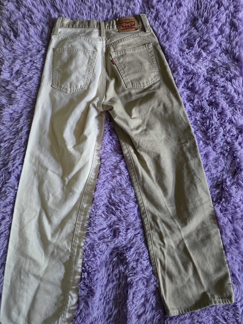 Levi's Two-Tone Straight Leg Jeans - Cream & Khaki